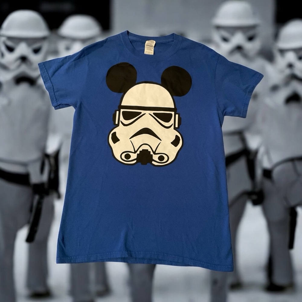 Blue Short Sleeve Tee with Star Wars Stormtrooper Design
